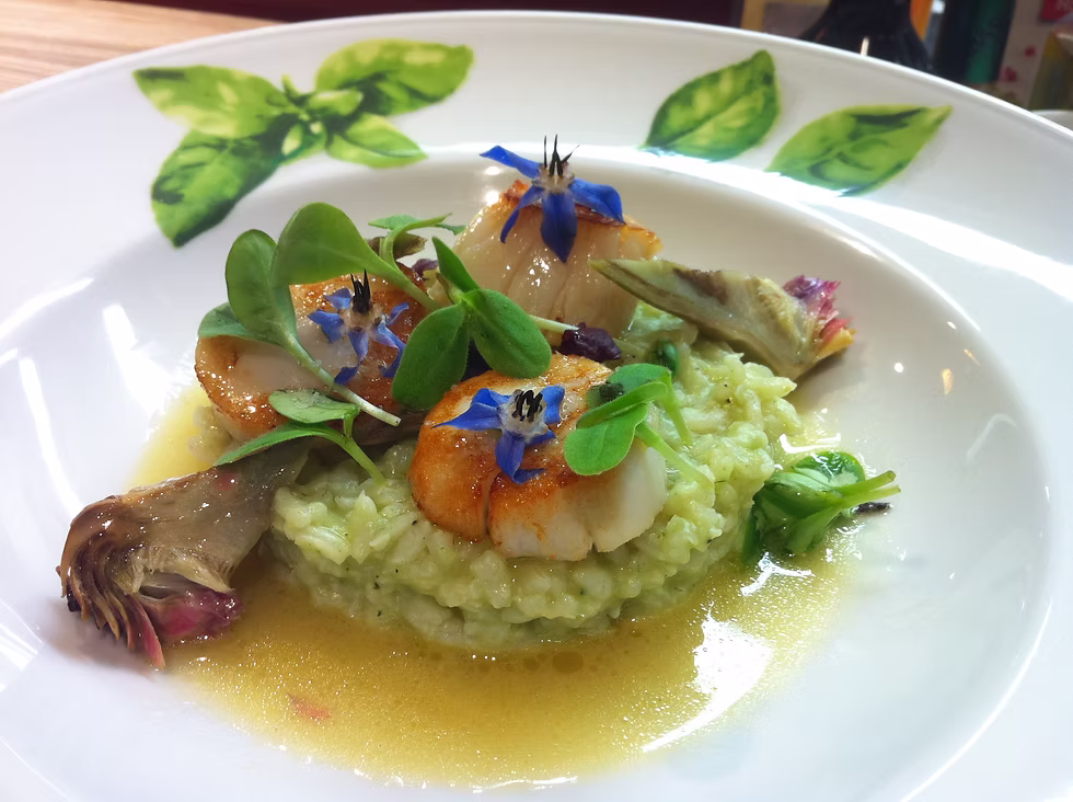 Saint-Jacques risotto aux artichauts